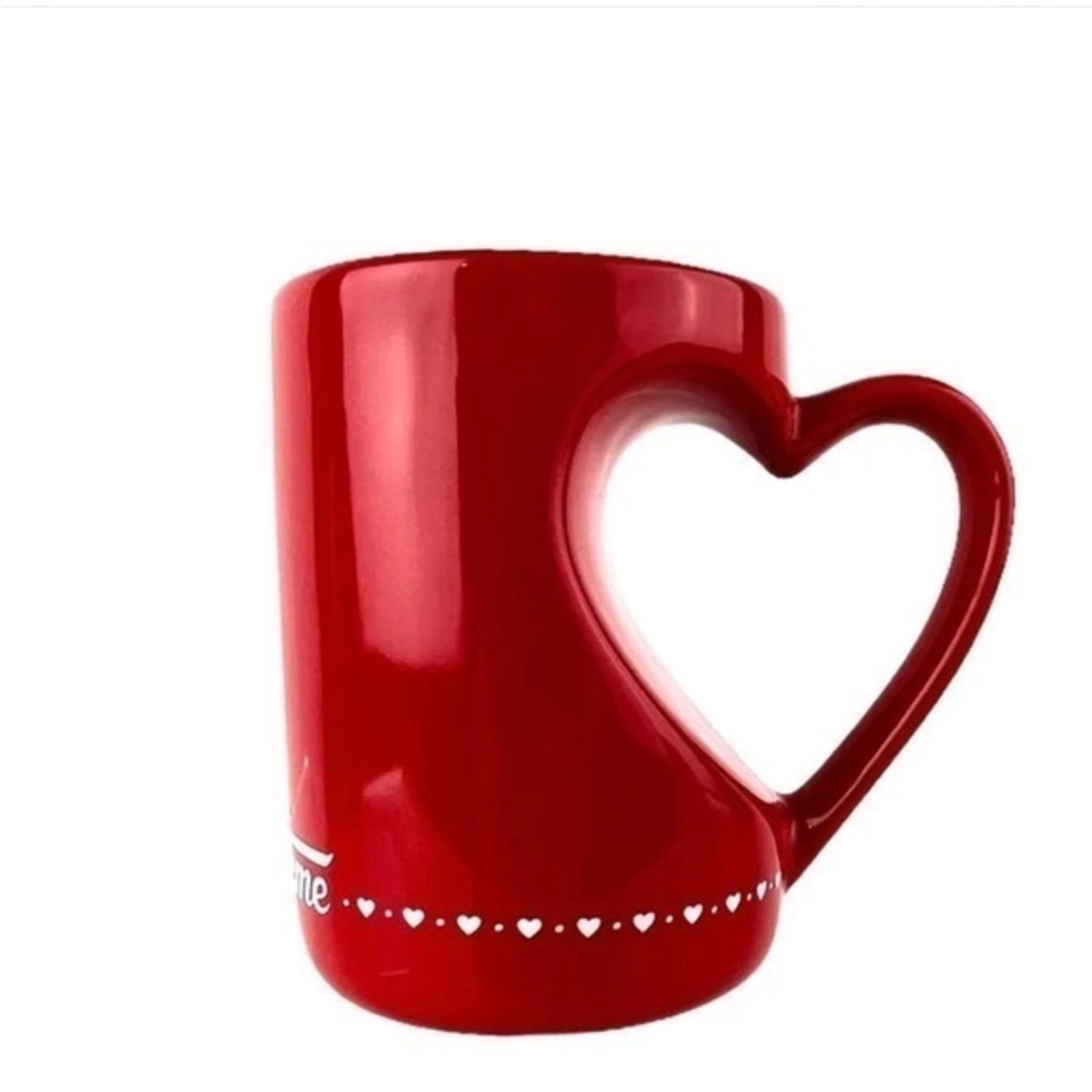 Krispy Kreme Discontinued Red Heart Handle Coffee Mug